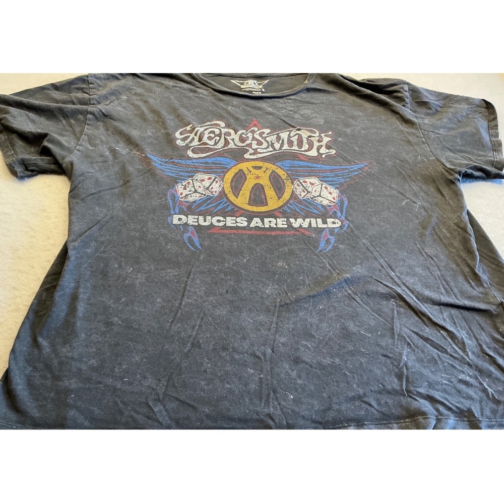 Aerosmith Deuces Are Wild Graphic Tee Las Vegas Residency Black XL Rock‎ Shirt